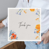 Modern Vielen Dank, Floral Nastartium Blue Botanic Serviette