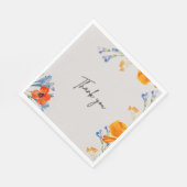 Modern Vielen Dank, Floral Nastartium Blue Botanic Serviette (Ecke)