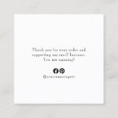 Modern vielen Dank für den Einkauf des kleinen Bra Quadratische Visitenkarte (Rückseite)