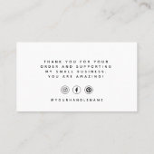 Modern vielen Dank für den Einkauf kleiner Unterne Visitenkarte (Rückseite)