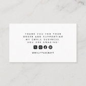 Modern vielen Dank für den Einkauf von Small Brand Visitenkarte (Rückseite)