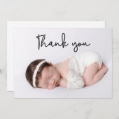Modern Vielen Dank für Ihr Script Baby Girl Foto B Ankündigung (Vorne/Hinten)