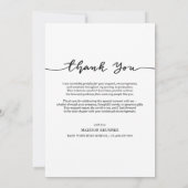 Modern Vielen Dank für Ihr Script Simple Graduate  Dankeskarte (Rückseite)