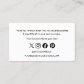 Modern Vielen Dank für Ihre Bestellung Logo Custom Visitenkarte (Rückseite)