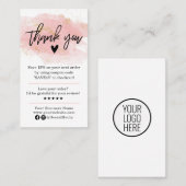 Modern vielen Dank für Ihre Bestellung Rosa und Sc Visitenkarte (Vorne/Hinten)