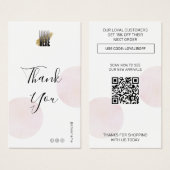 Modern Vielen Dank mit Logo und QR-Code Rosa (Vorne & Hinten)