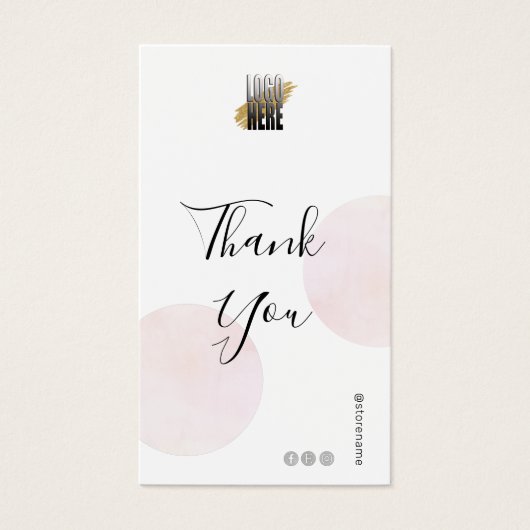 Modern Vielen Dank mit Logo und QR-Code Rosa (Vorderseite)