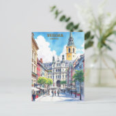 Modern Vienna Austria Aquarellbilder Postkarte (Stehend Vorderseite)