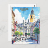 Modern Vienna Austria Aquarellbilder Postkarte (Vorne/Hinten)