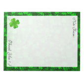 Modern Vierblättriges Kleeblatt floraler Editor Notizblock (Vorderseite)