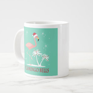 MODERN VINTAG RETRO CHRISTMAS FLAMINGO Jumbo-Tasse
