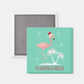 MODERN VINTAG RETRO CHRISTMAS FLAMINGO MAGNET (Vorderseite/Rückseite)