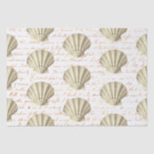 Modern Vintage Beige Shell Script Seidenpapier (Vorderseite)