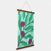 Modern Vintage Botanical Illustration Wandteppich Mit Holzrahmen (Gewinkelt)