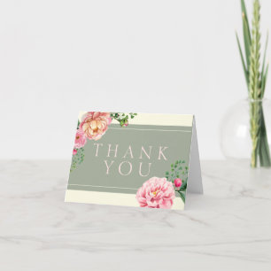 Modern Vintage, Floral Thank You Cards Dankeskarte