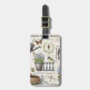 Modern Vintage french farmhouse flower garden Gepäckanhänger
