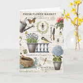 Modern Vintage french farmhouse flower garden Karte (Gelbe Blume)