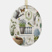 Modern Vintage french farmhouse flower garden Keramik Ornament (Rechts)