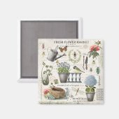 Modern Vintage french farmhouse flower garden Magnet (Vorderseite/Rückseite)