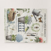 Modern Vintage french farmhouse flower garden Puzzle (Horizontal)