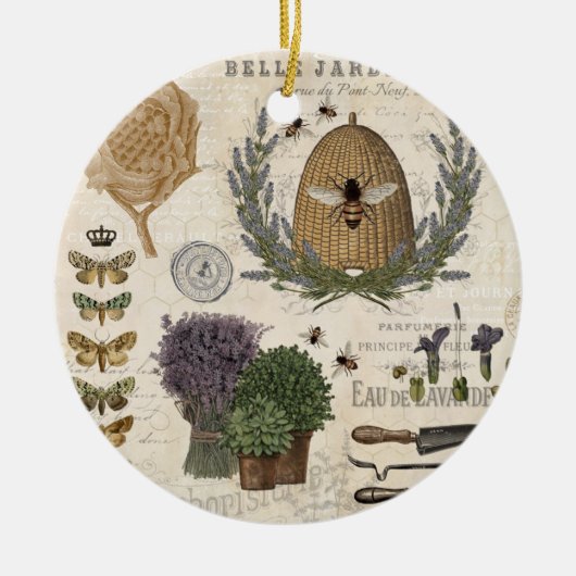 Modern Vintage French Farmhouse Keramik Ornament (Vorne)