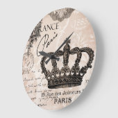 modern vintage french shabby chic crown große wanduhr (Winkel)