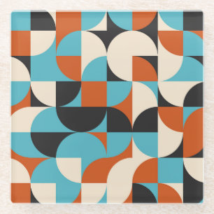 Modern Vintage: Geometrische Retro-Formen. Glasuntersetzer