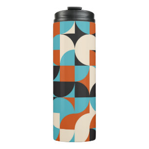 Modern Vintage: Geometrische Retro-Formen. Thermosbecher