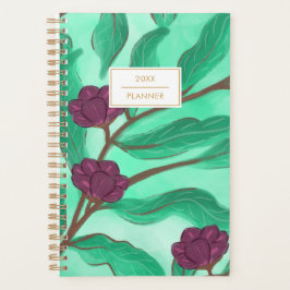 Modern Vintage Green Foliage Illustration Planer