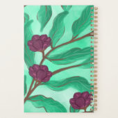Modern Vintage Green Foliage Illustration Planer (Rückseite)