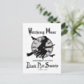 Modern Vintage Halloween witch Feiertagspostkarte (Stehend Vorderseite)