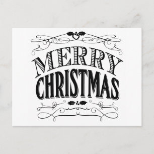 modern vintage Merry Christmas Feiertagspostkarte