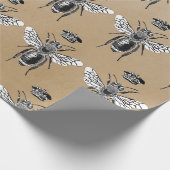 Modern Vintage Queen Bee Crown Kraft Geschenkpapier (Ecke)