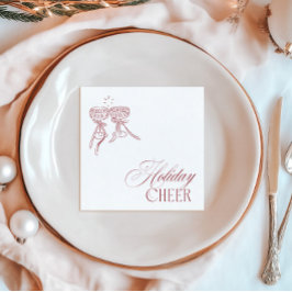 Modern Vintage Red Christmas Holiday Party Serviette