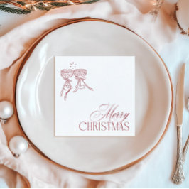 Modern Vintage Red Christmas Party Serviette