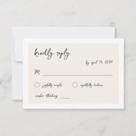 Modern Vintage Retro Handwriting Wedding RSVP Karte