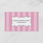 MODERN VINTAGE Streifen Muster trendy rosa grau Visitenkarte (Rückseite)