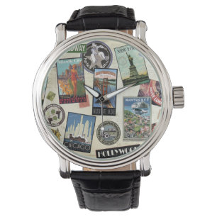 Modern Vintage Travel USA Armbanduhr