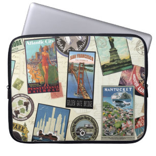 Modern Vintage Travel USA Laptopschutzhülle