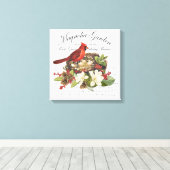 Modern Vintage Weihnachten Kardinal Leinwanddruck (Insitu (Holzboden))