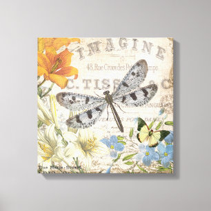 Modern Vintch French Draquelly Leinwanddruck