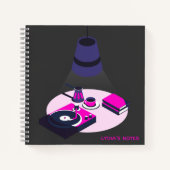 Modern Vinyl Coffee Personalized Notebook Notizblock (Vorderseite)