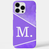 Modern Violet Blue Monogram Case-Mate iPhone Hülle (Rückseite)
