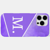 Modern Violet Blue Monogram Case-Mate iPhone Hülle (Rückseite (Horizontal))