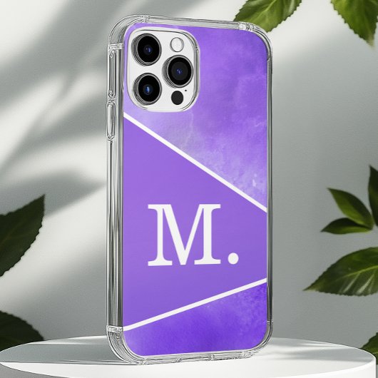 Modern Violet Blue Monogram Case-Mate iPhone Hülle
