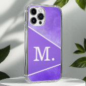 Modern Violet Blue Monogram iPhone Hülle