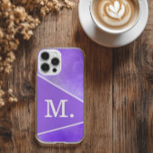 Modern Violet Blue Monogram iPhone Hülle