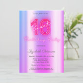 Modern Violet Neon Sweet 16 Einladung (Stehend Vorderseite)
