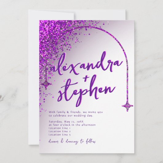 Modern Violet Viva Magenta Velvet Abstrakter Glitz Einladung (Vorderseite)