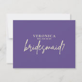 Modern Violet Yellow Bridesmaid Proposal Card (Vorderseite)